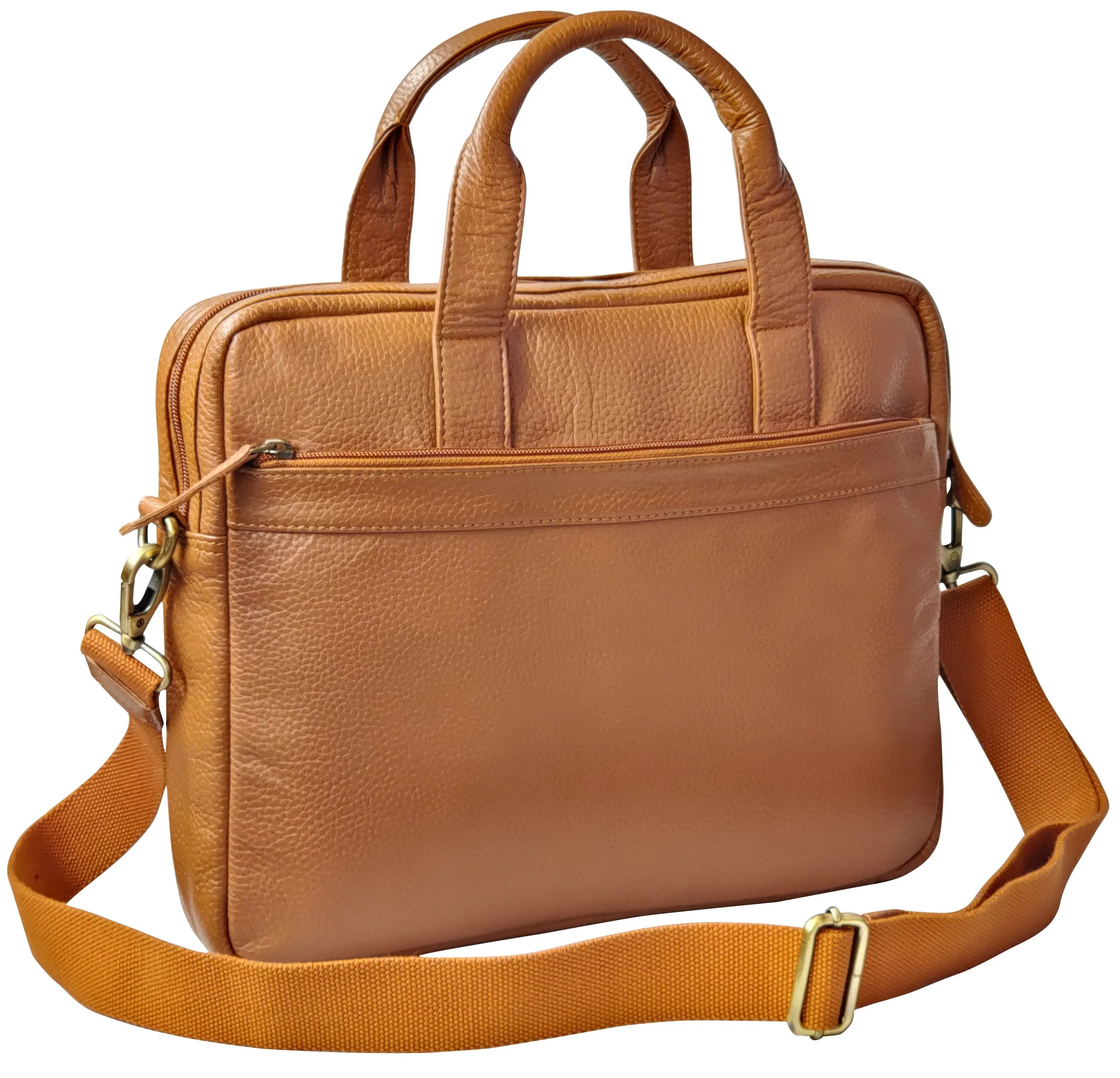 13.5 inch Vintage Crossbody Leather Laptop Messenger Briefcase Bag