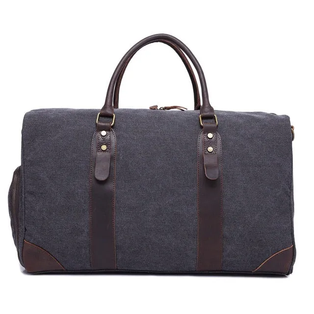 2018 Vintage Waxed Canvas Men Travel Duffel Large Capacity Waterproof Travel Bags Carry On