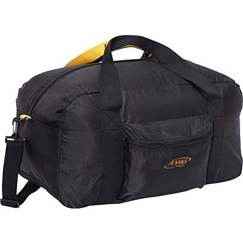 A. Saks 22 InchCarry-On Nylon Duffel Bag With Pouch (Black)