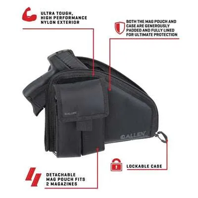 Allen 8" Pistol Case with Mag Pouch - Black