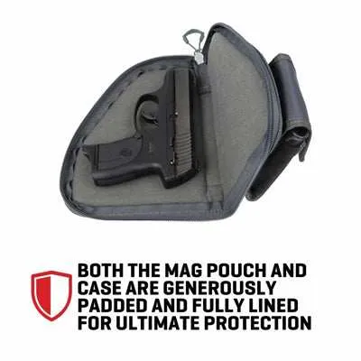Allen 8" Pistol Case with Mag Pouch - Charcoal