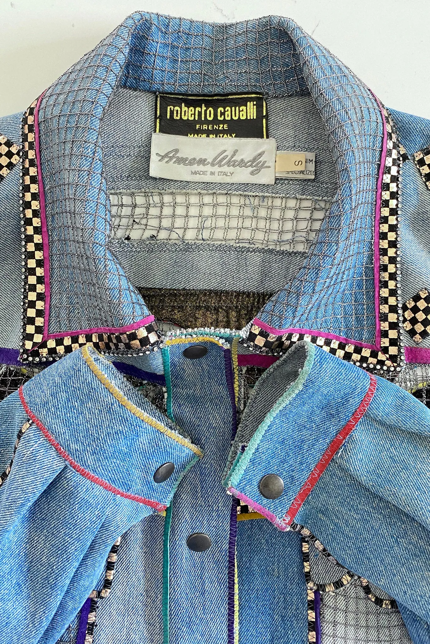 Applique Net Denim Jacket