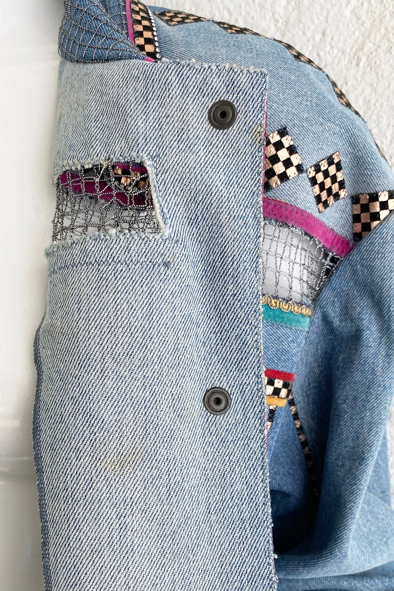 Applique Net Denim Jacket