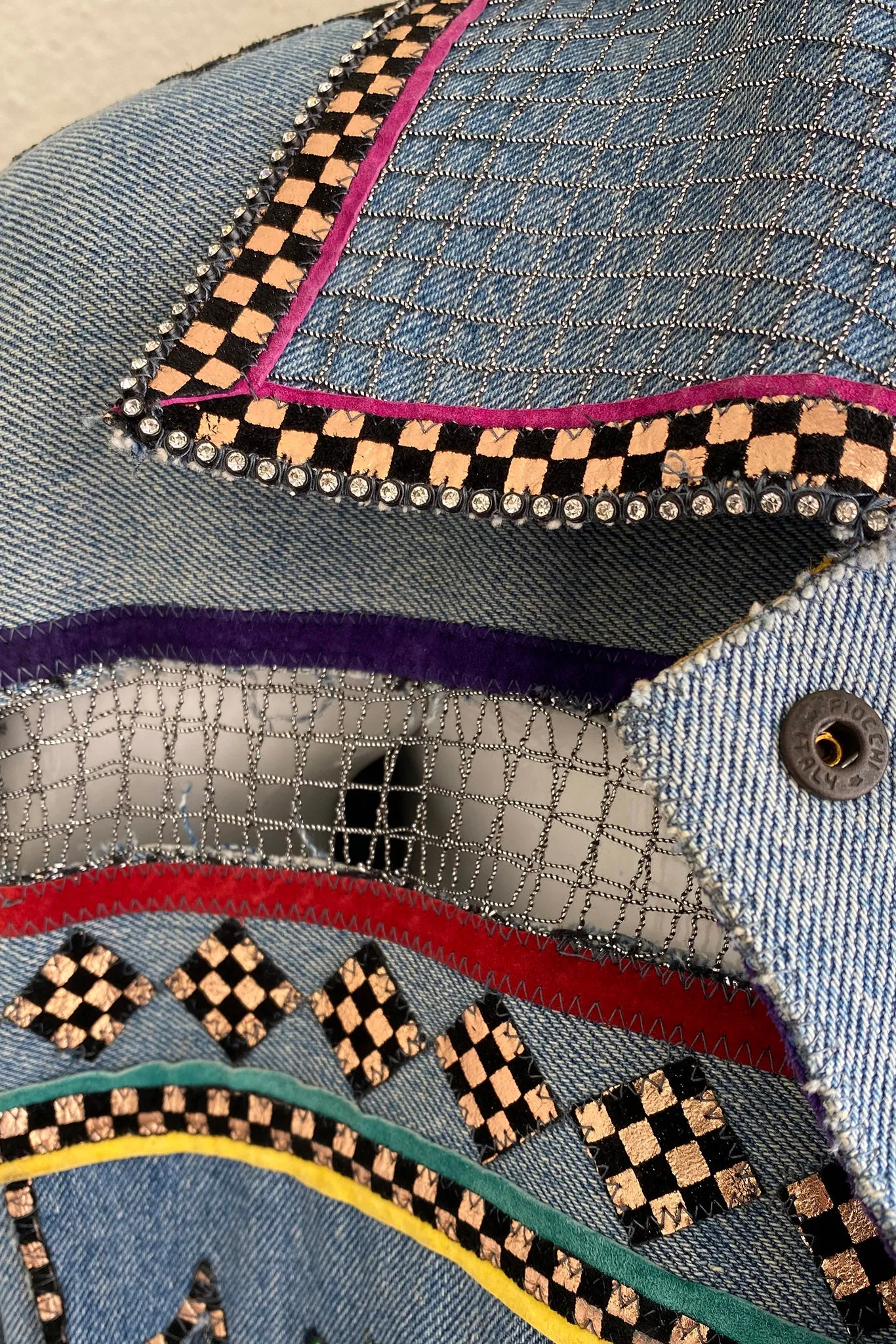 Applique Net Denim Jacket