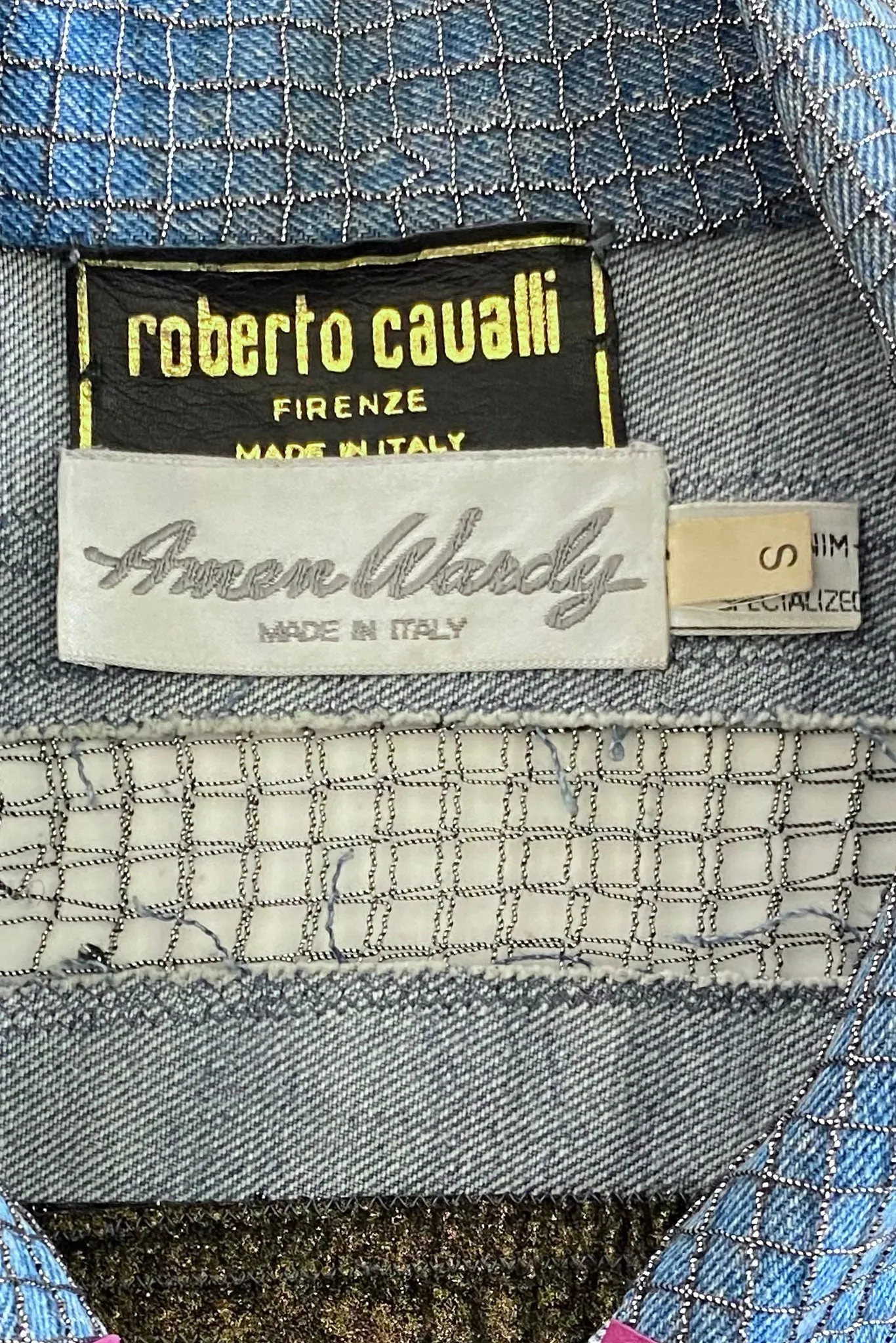 Applique Net Denim Jacket
