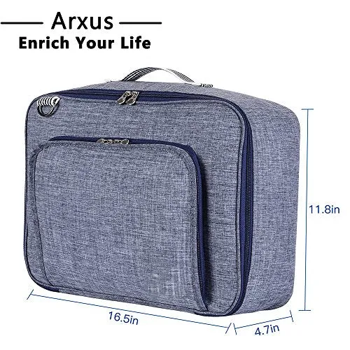 Arxus New Type Multifunctional Fashion Travel Duffel Storage Bag Water Resistant Nylon (Blue)