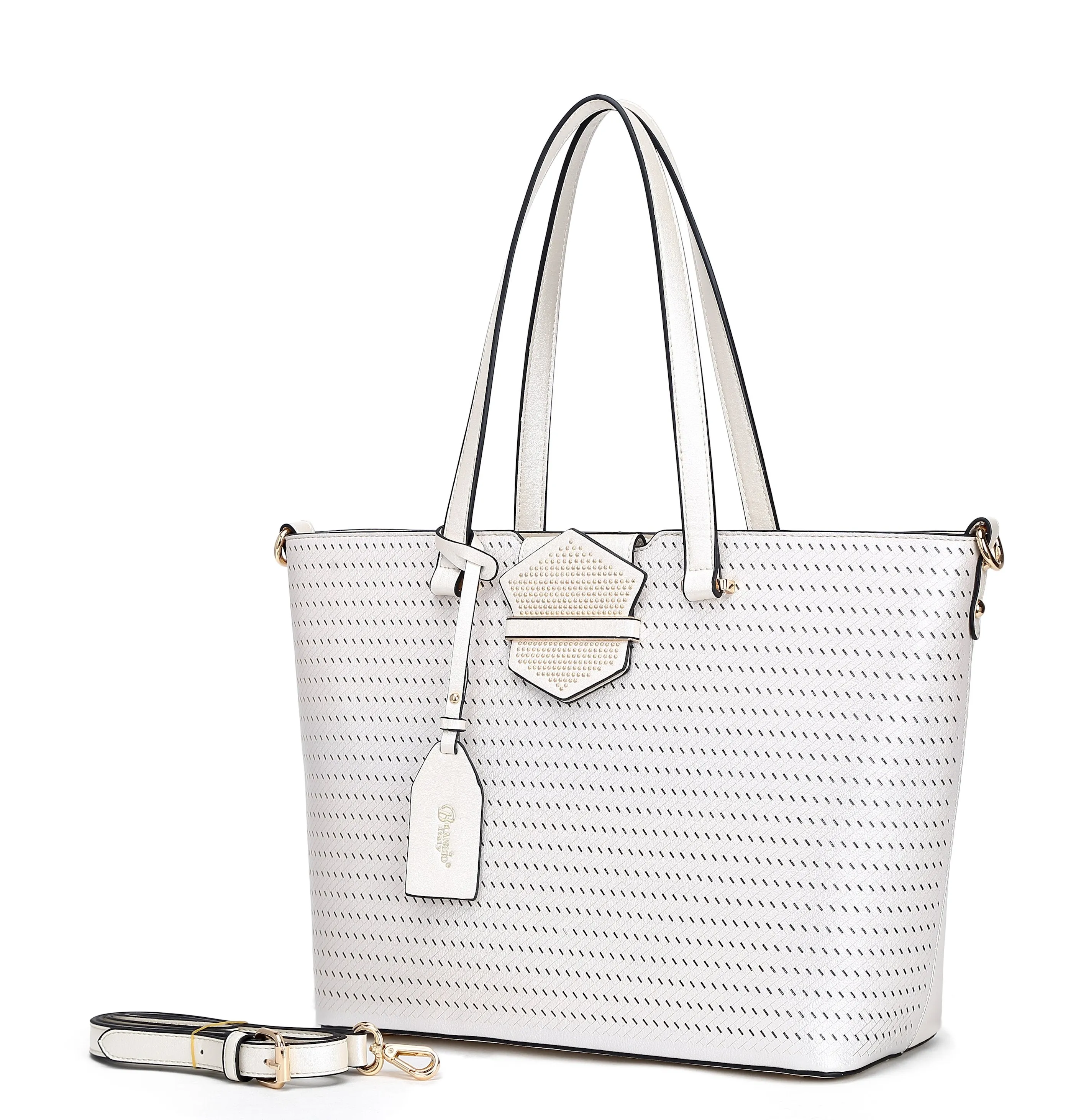 B.Angelo Woven Tote - Dusty Rose Elegance
