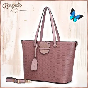 B.Angelo Woven Tote - Dusty Rose Elegance