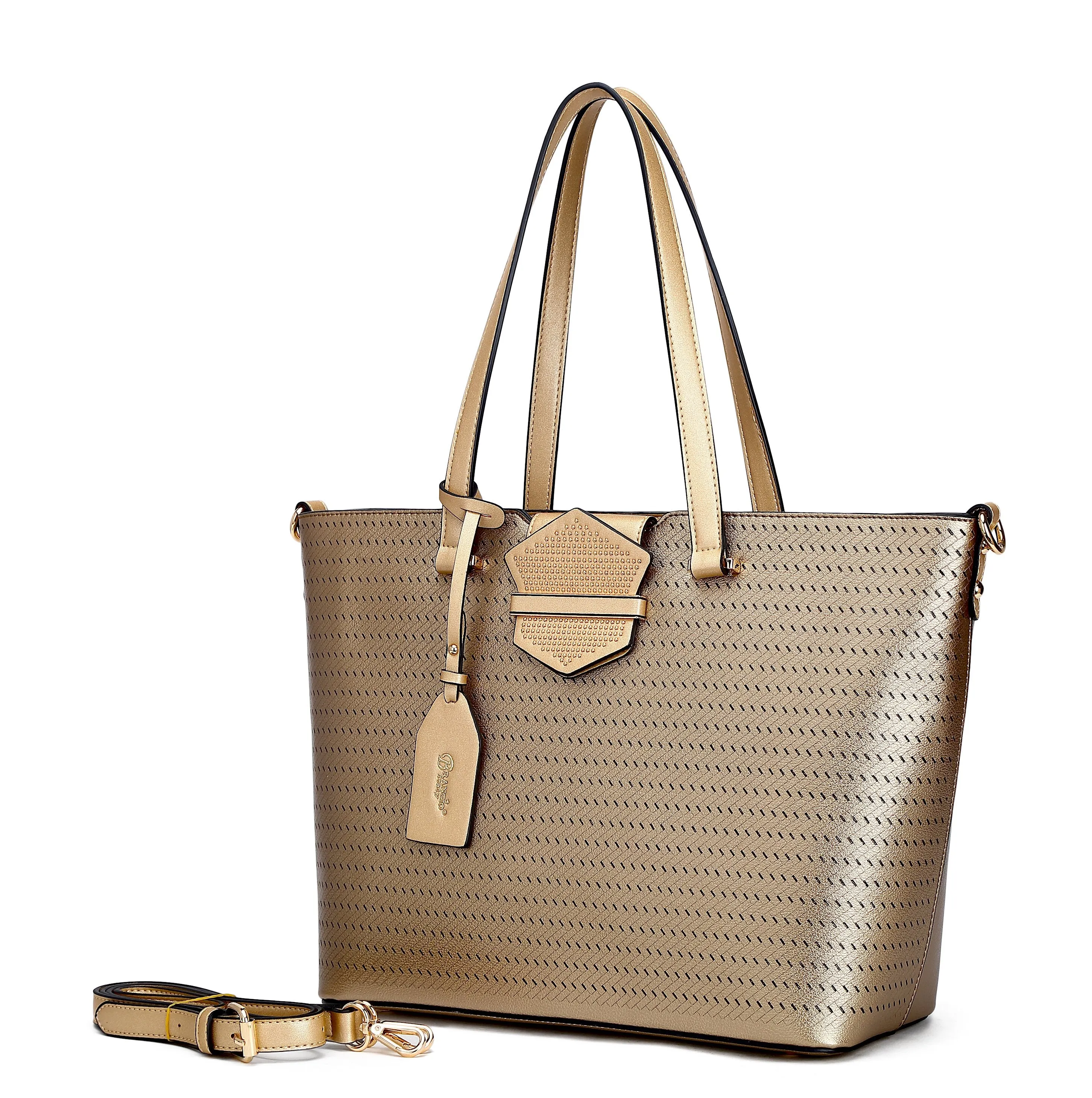B.Angelo Woven Tote - Dusty Rose Elegance