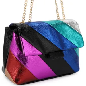 Black Metallic Multi Color Crossbody