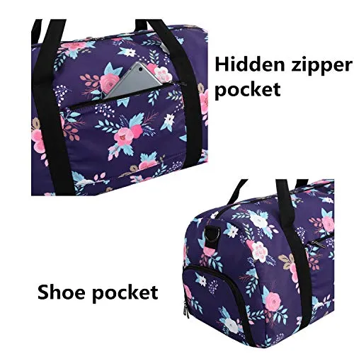 BLUBOON Women Overnight Weekender Bag Ladies Gym Duffel Bag Lightweight Luggage Tote (Dark Blue)