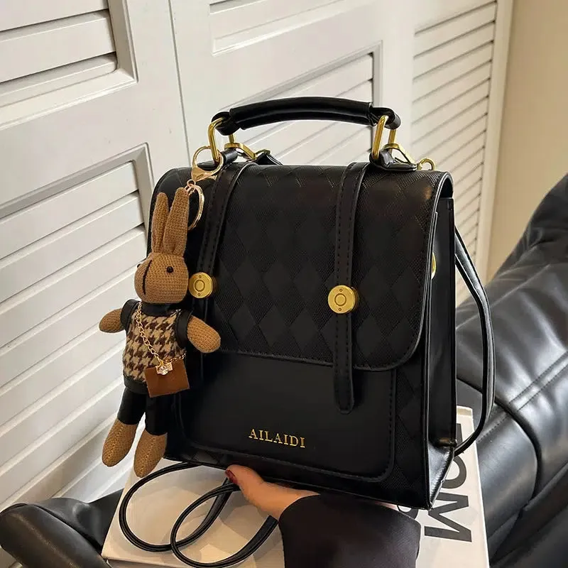 Bunny Keychain Square Mini Backpack