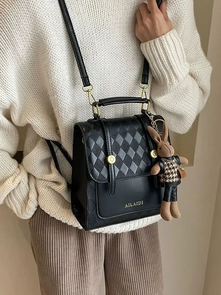 Bunny Keychain Square Mini Backpack
