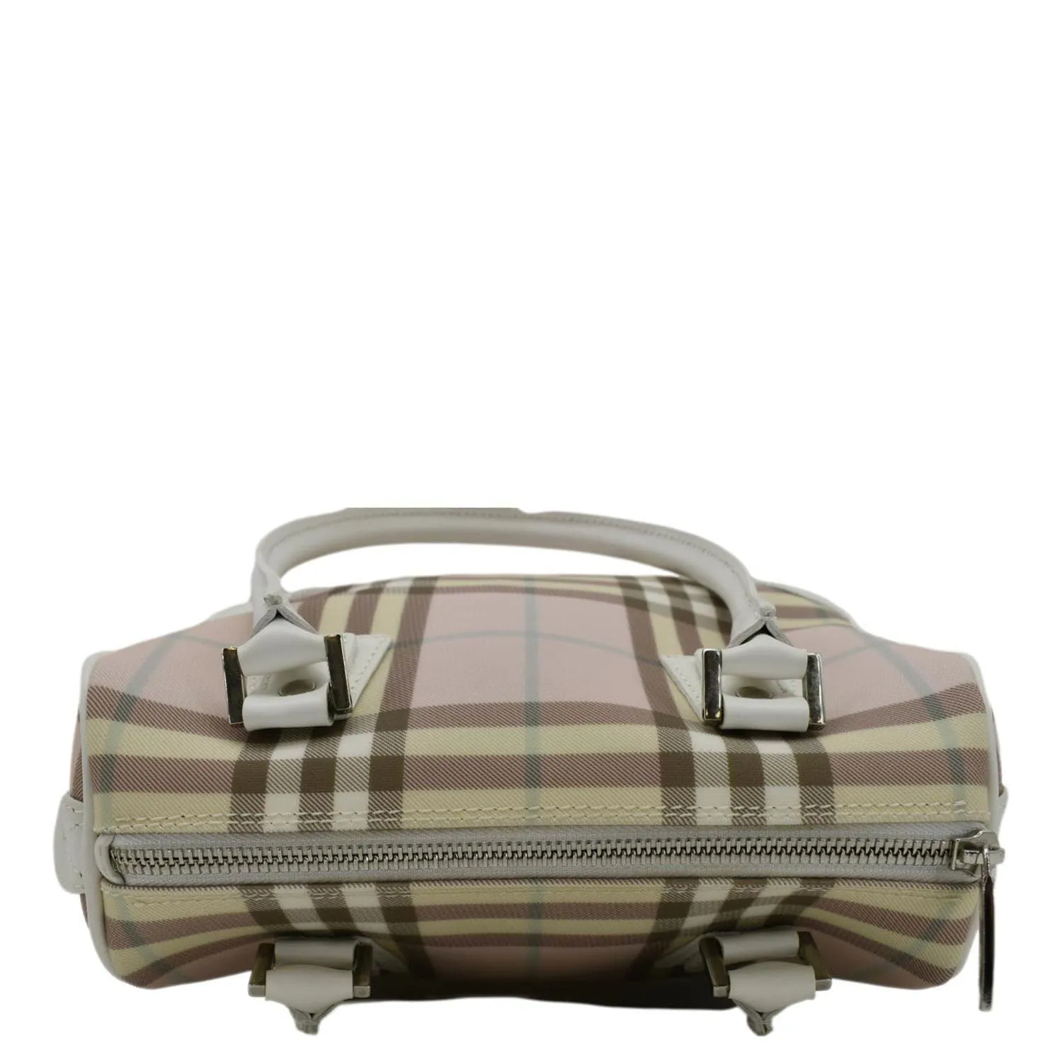 BURBERRY Classic Vintage Check Canvas Tote Bag Light Pink
