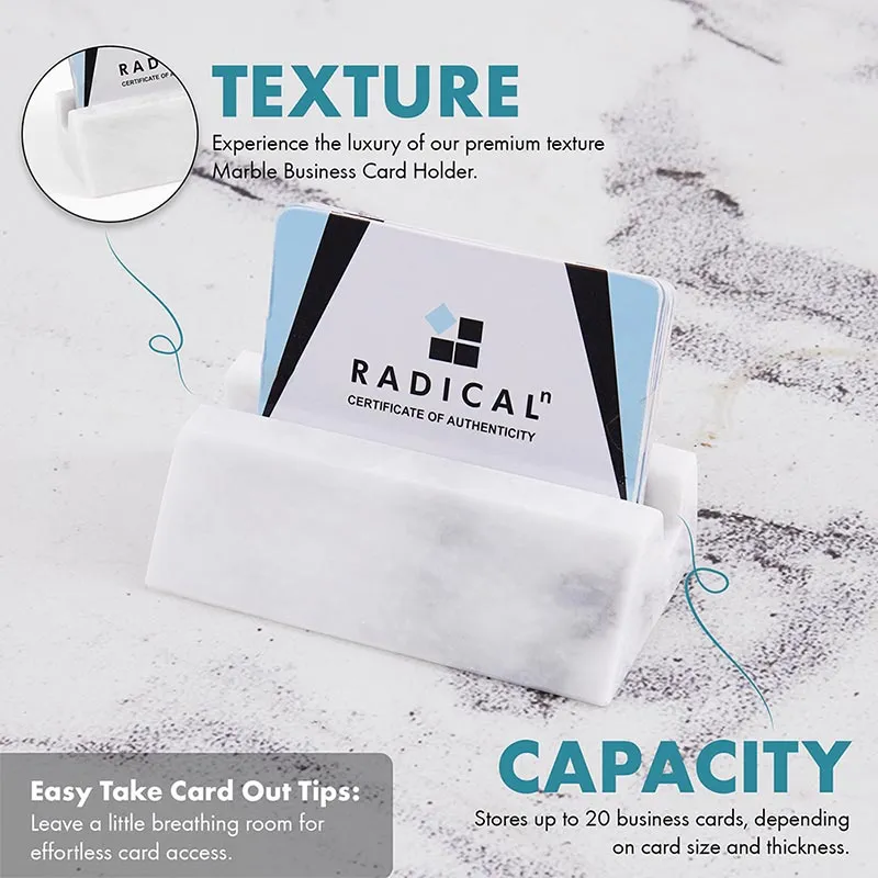 Business Card Holder-Marble Office Desk Organizers
