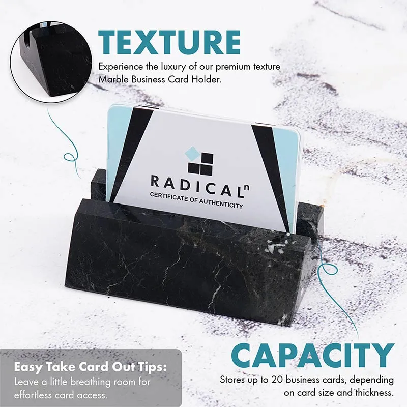 Business Card Holder-Marble Office Desk Organizers