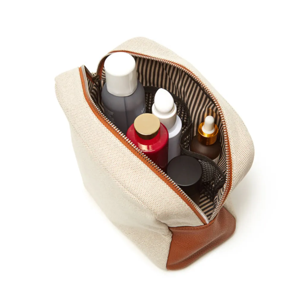Canvas & Leather Cosmetic Pouch