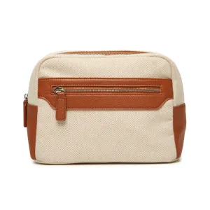 Canvas & Leather Cosmetic Pouch