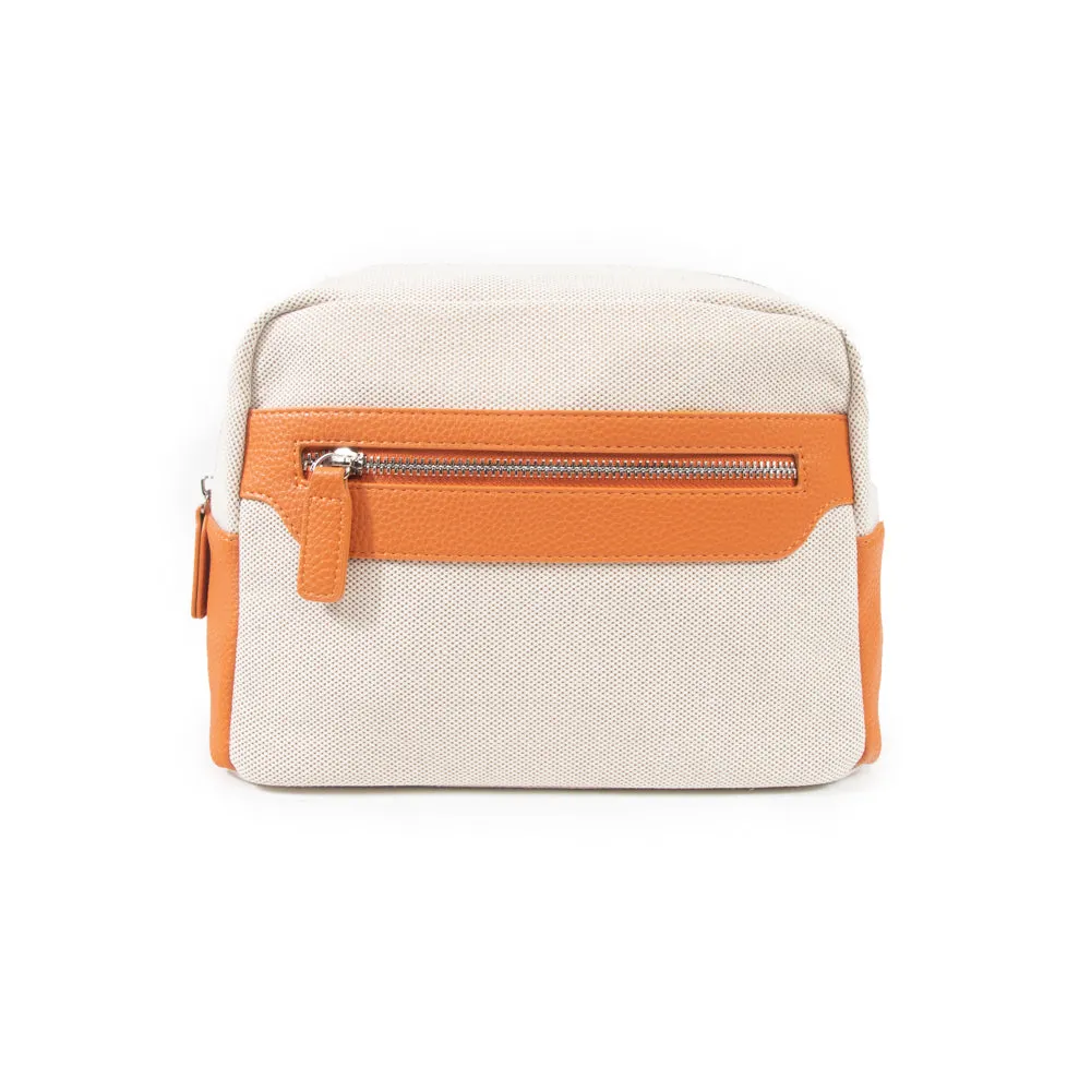 Canvas & Leather Cosmetic Pouch