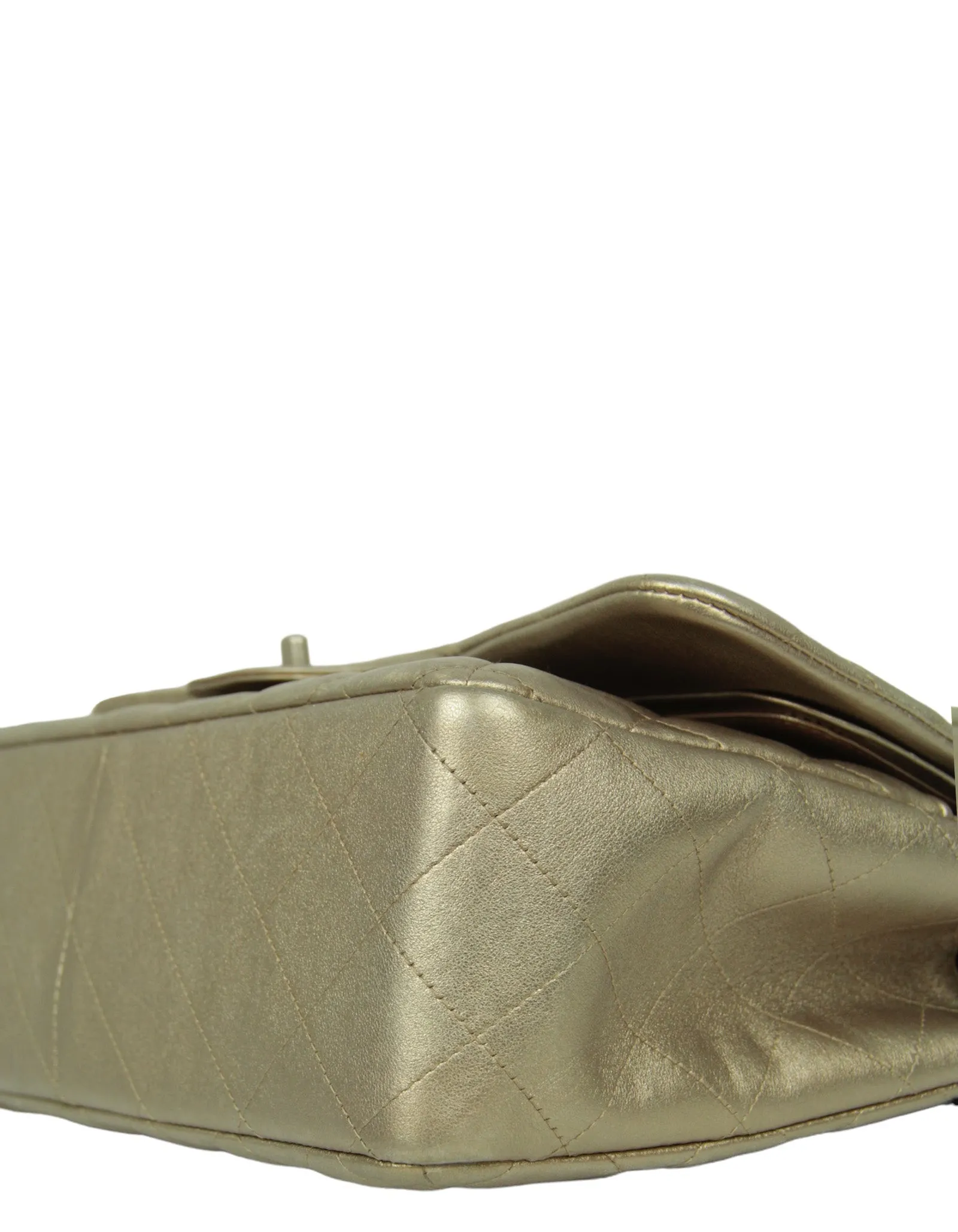 Chanel Gold Lambskin Double Flap Jumbo Bag