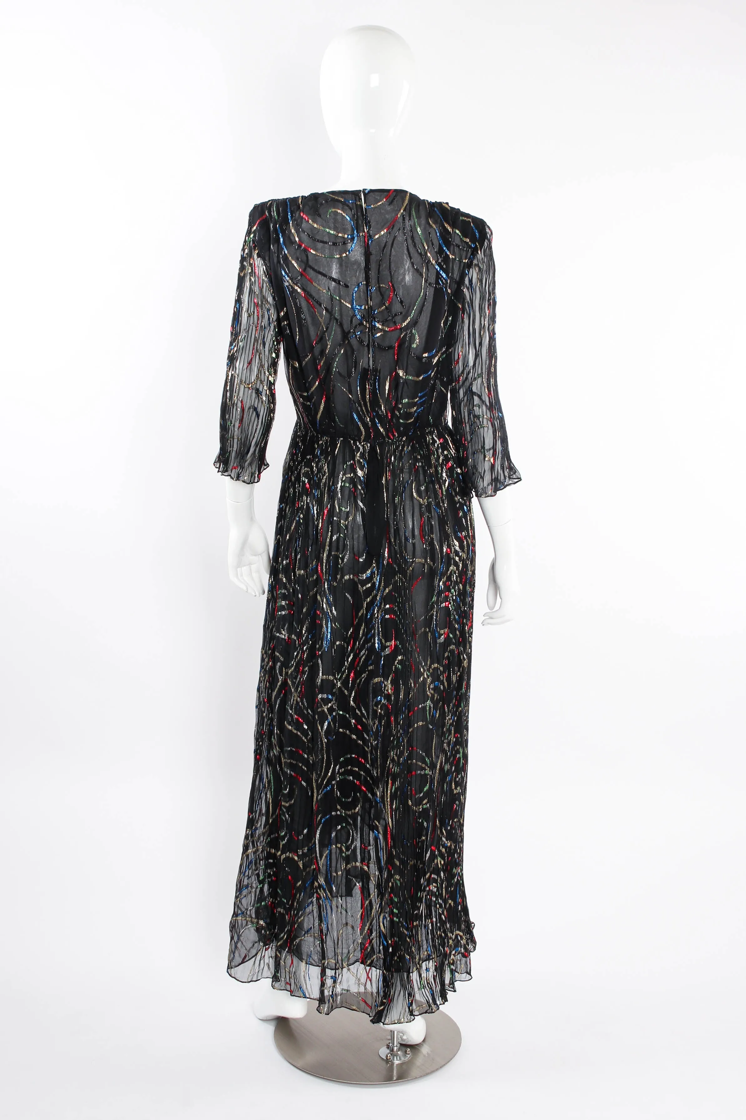 Chiffon Ribbon Lamé Swirl Dress