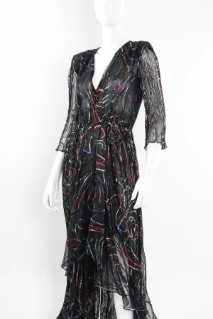 Chiffon Ribbon Lamé Swirl Dress