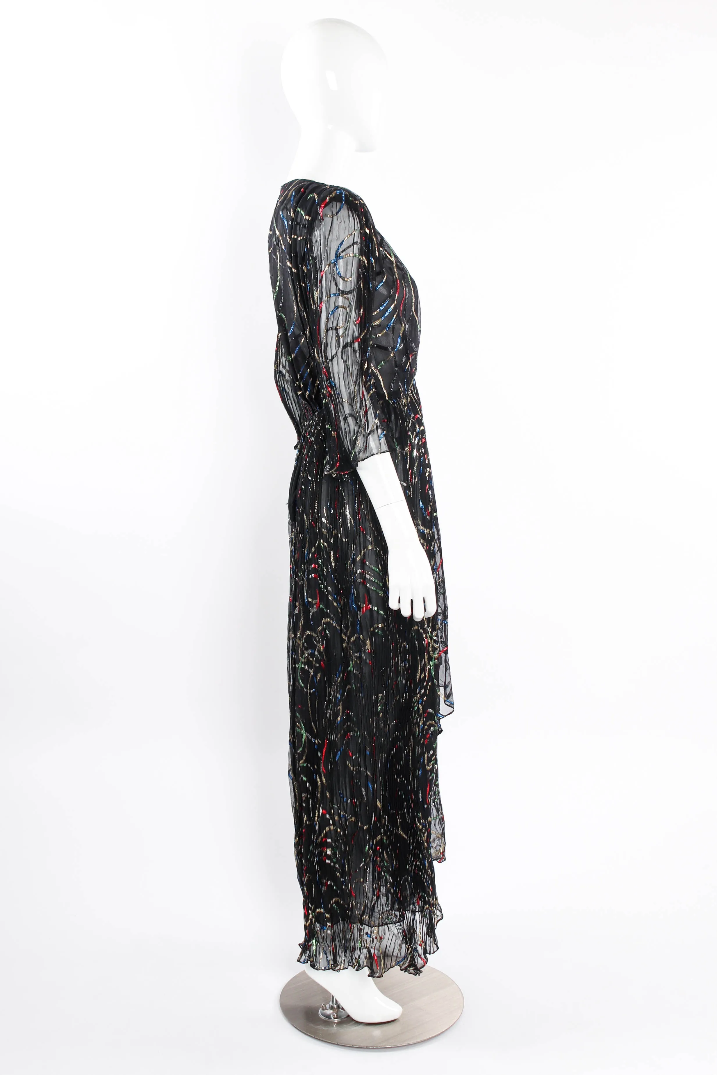 Chiffon Ribbon Lamé Swirl Dress