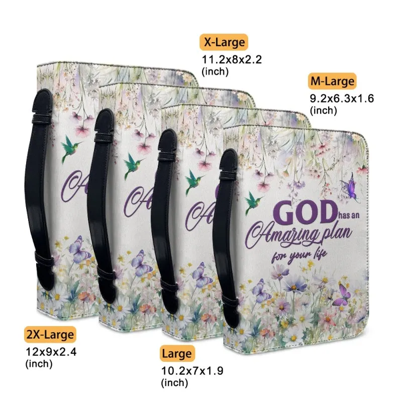Christianartbag Bible Cover, GOD Has An Amazing Plan For Your Life Bible Cover, Personalized Bible Cover, Flower Bible Cover, Christian Gifts, CAB02271223.