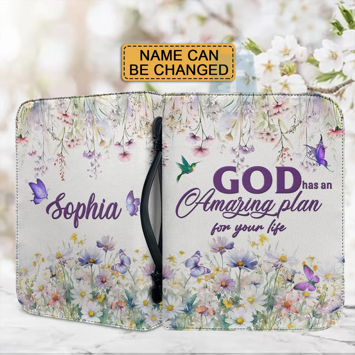 Christianartbag Bible Cover, GOD Has An Amazing Plan For Your Life Bible Cover, Personalized Bible Cover, Flower Bible Cover, Christian Gifts, CAB02271223.