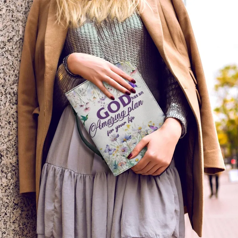 Christianartbag Bible Cover, GOD Has An Amazing Plan For Your Life Bible Cover, Personalized Bible Cover, Flower Bible Cover, Christian Gifts, CAB02271223.