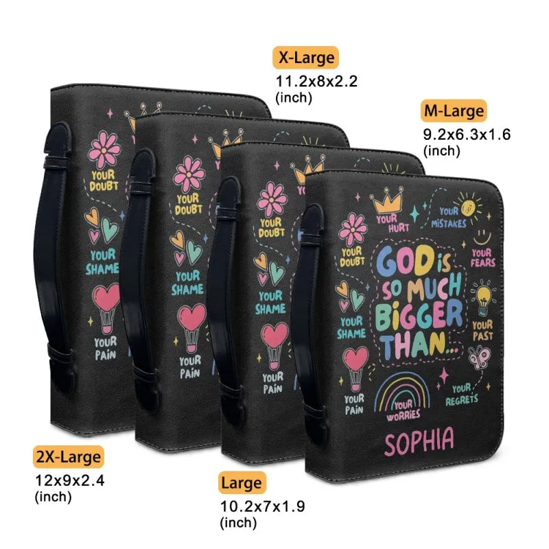 Christianartbag Bible Cover, GOD Is So Much Bigger Than Bible Cover, Personalized Bible Cover, Bible Cover For Children, Christian Gifts, CAB01060124.