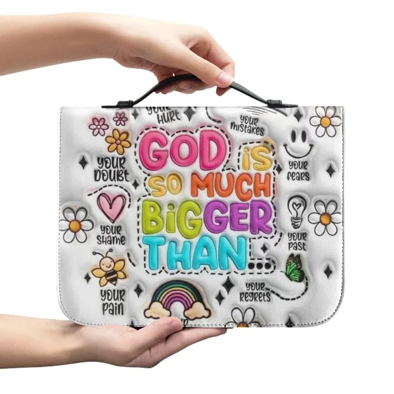 Christianartbag Bible Cover, God Is So Much Bigger Than Bible Cover, Personalized Bible Cover, Flower Bible Cover, 3D Daisy Flower Bible Cover, Christian Gifts, CAB01231123.