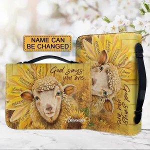 Christianartbag Bible Cover, God Says You Are Bible Cover, Personalized Bible Cover, Sunflower Sheep Bible Cover, Christian Gifts, CAB28210224.