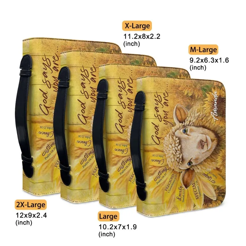 Christianartbag Bible Cover, God Says You Are Bible Cover, Personalized Bible Cover, Sunflower Sheep Bible Cover, Christian Gifts, CAB28210224.