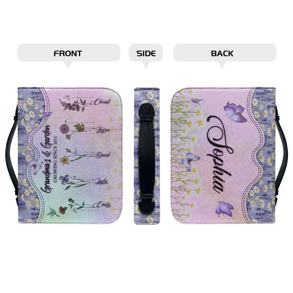 Christianartbag Bible Cover, Grandma's Garden Flower Bible Cover, Personalized Bible Cover, Mom Bible Cover, Mother Days Gifts, CAB211223.