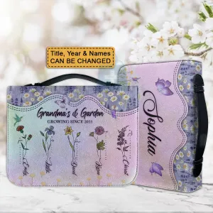 Christianartbag Bible Cover, Grandma's Garden Flower Bible Cover, Personalized Bible Cover, Mom Bible Cover, Mother Days Gifts, CAB211223.