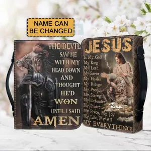 Christianartbag Bible Cover, Jesus Is My GOD Bible Cover, Personalized Bible Cover, Christ Cross Lion Bible Cover, Christian Gifts, CAB12081123.