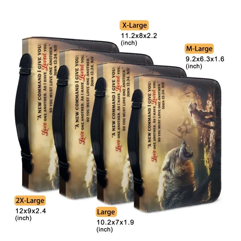 Christianartbag Bible Cover, Jesus Saves Sheep From Wolves Bible Cover, Personalized Bible Cover, Jesus Bible Cover, Christian Gifts, CAB05060124.