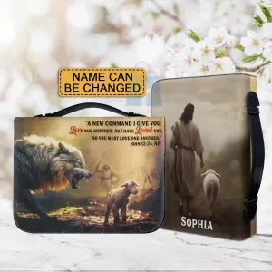 Christianartbag Bible Cover, Jesus Saves Sheep From Wolves Bible Cover, Personalized Bible Cover, Jesus Bible Cover, Christian Gifts, CAB05060124.