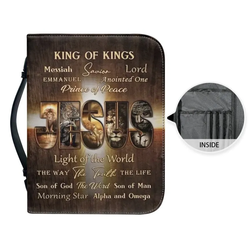 Christianartbag Bible Cover, King Of Kings Bible Cover, Personalized Bible Cover, Christ Lion Jesus Bible Cover, Christian Gifts, CAB05101123.