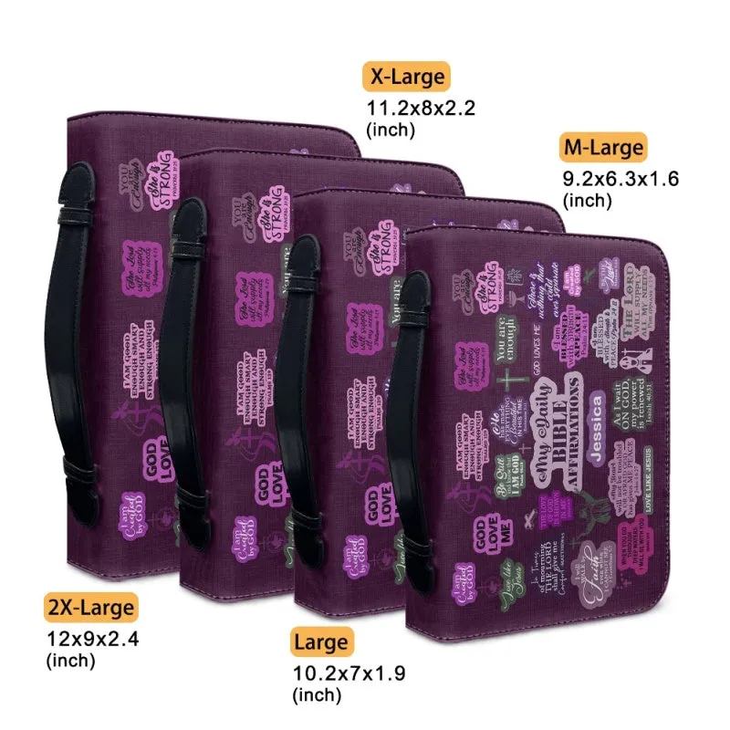 Christianartbag Bible Cover, My Daily Bible Affirmations Purple Bible Cover, Personalized Bible Cover, Purple Bible Cover, Christian Gifts, CAB171223.