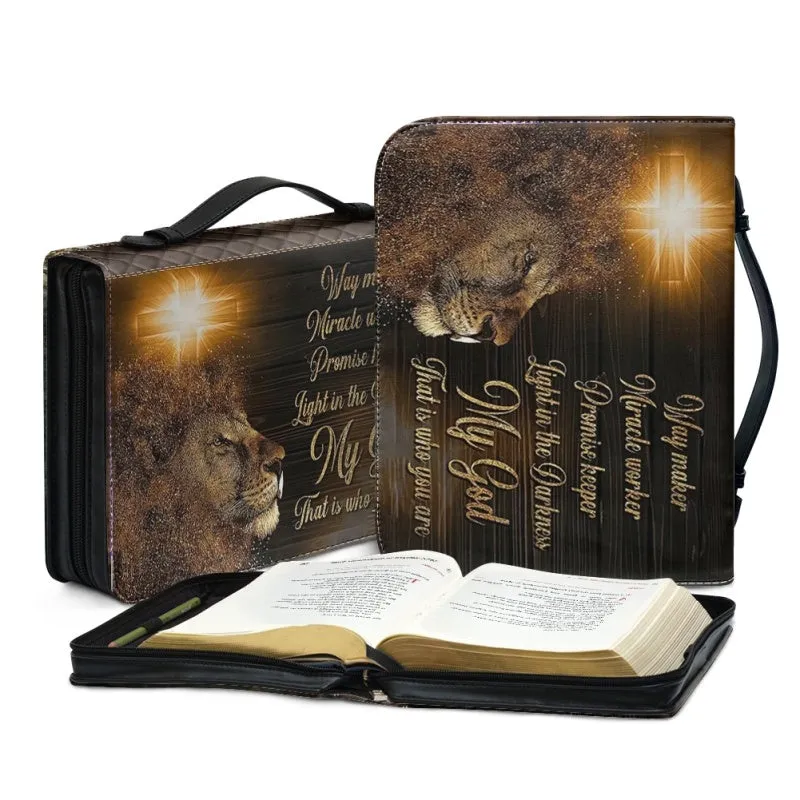 Christianartbag Bible Cover, Soar Those Who Trust In The Lord Isaiah 40:31 Bible Cover, Personalized Bible Cover, Eagle Cross Lion Bible Cover, Christian Gifts, CAB19081123.