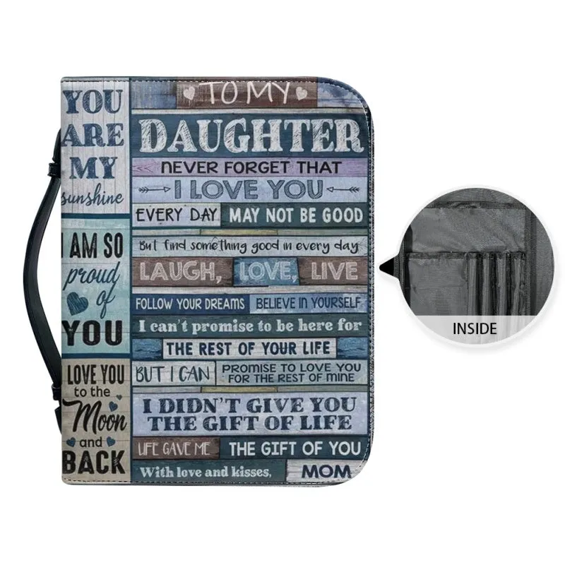 Christianartbag Bible Cover, To My Daughter From Mom Bible Cover, Personalized Bible Cover, Art Design Bible Cover, Christian Gifts, CAB07071223.