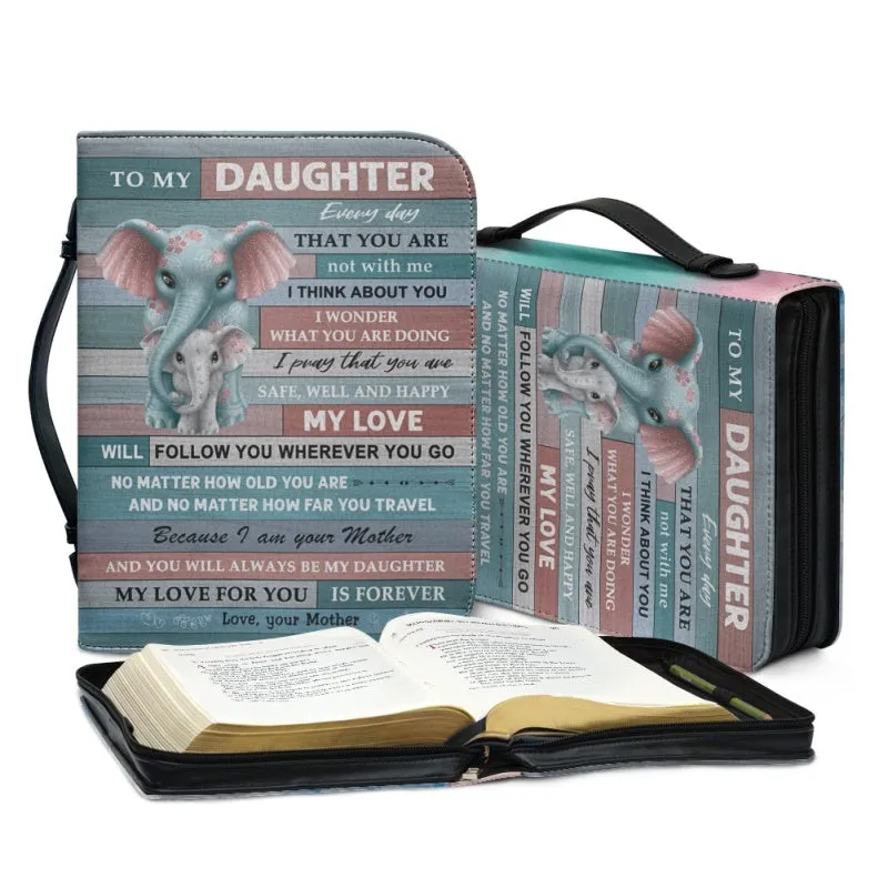 Christianartbag Bible Cover, To My Daughter From Mom Bible Cover, Personalized Bible Cover, Art Design Bible Cover, Christian Gifts, CAB12071223.