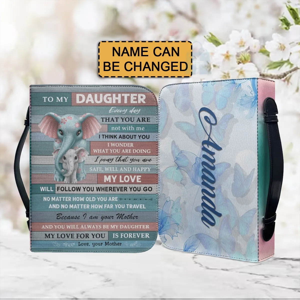 Christianartbag Bible Cover, To My Daughter From Mom Bible Cover, Personalized Bible Cover, Art Design Bible Cover, Christian Gifts, CAB12071223.