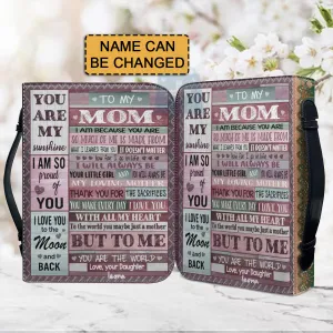 Christianartbag Bible Cover, To My Mom I Love You Bible Cover, Personalized Bible Cover, Mom Bible Cover, Mother Days Gifts, CAB08201223.