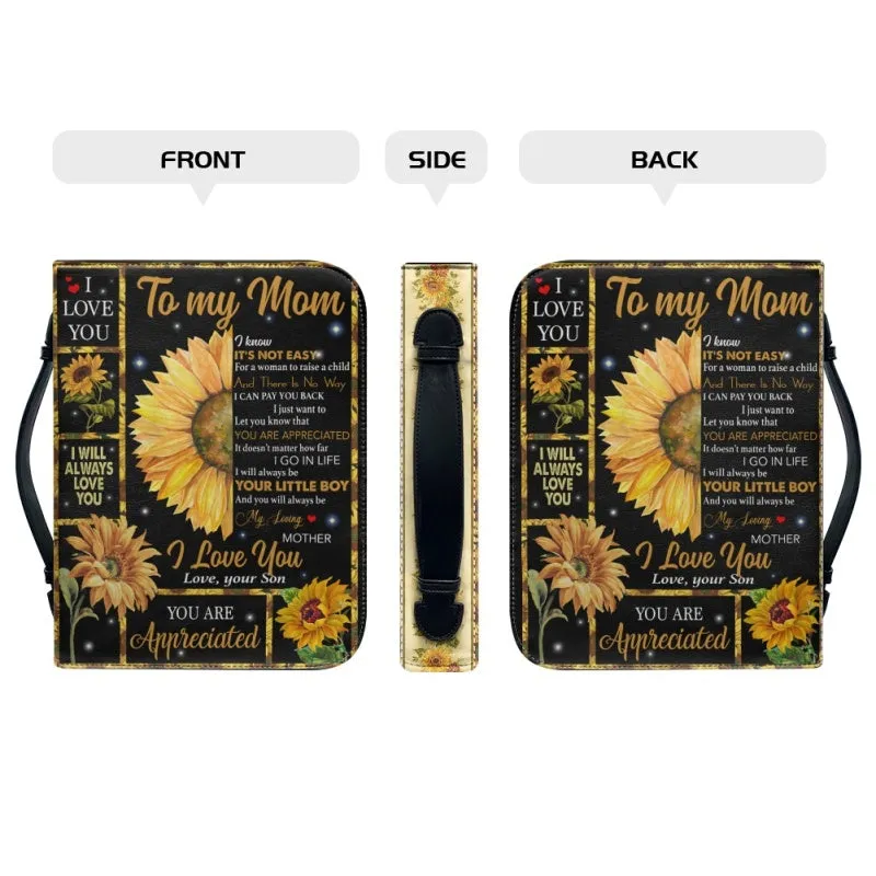 Christianartbag Bible Cover, To My Mom I Love You Sunflower Bible Cover, Personalized Bible Cover, Mom Bible Cover, Mother Days Gifts, CAB02201223.