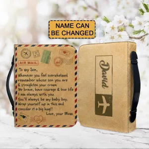 Christianartbag Bible Cover, To My Son From Mom Bible Cover, Personalized Bible Cover, Art Design Bible Cover, Christian Gifts, CAB27071223.