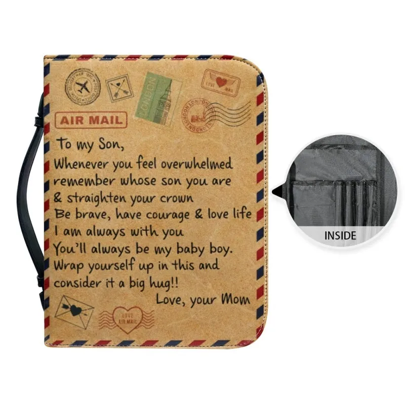 Christianartbag Bible Cover, To My Son From Mom Bible Cover, Personalized Bible Cover, Art Design Bible Cover, Christian Gifts, CAB27071223.