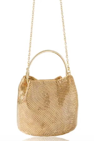Crescent Bracelet Bag in Gold by Whiting and Davis - RENTAL